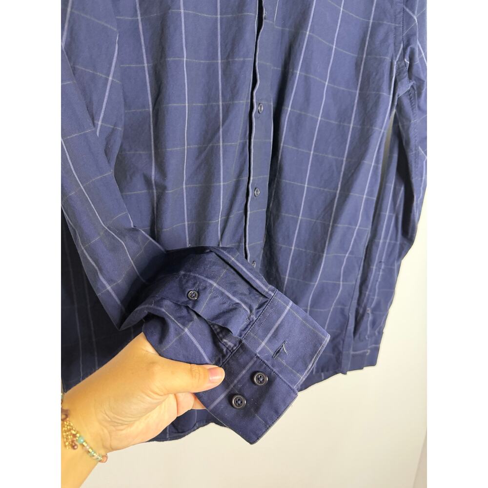Fairlane & Sons Blue Long Sleeve Button Up Shirt Size Medium Tall 100% Cotton - Picture 4 of 5